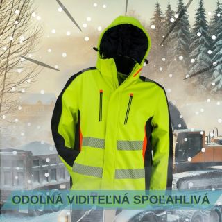 Zimná softshellová reflexná bunda 🦺 Táto zimná softshellová reflexná bunda je navrhnutá pre maximálnu bezpečnosť, pohodlie...